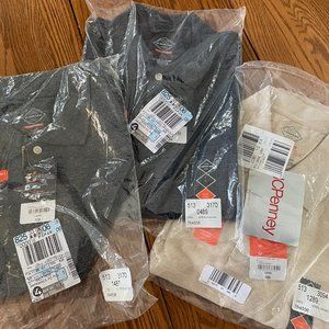 St. Johns Bay Men's Performance Quick-Dri Polo, Qty. (3) Large, New in Package